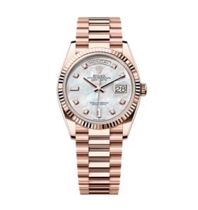 Super Clone Rolex Day-Date White Mother-of-Pearl Diamond Dial 128235-0029 36 mm
