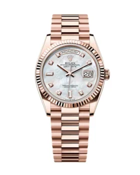 Replica Rolex Day-Date White Mother-of-Pearl Diamond Dial 128235-0029 36 mm