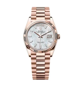 Super Clone Rolex Day-Date White Mother-of-Pearl Diamond Dial 128235-0078 36 mm
