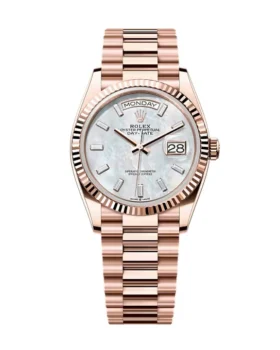 Replica Rolex Day-Date White Mother-of-Pearl Diamond Dial 128235-0078 36 mm