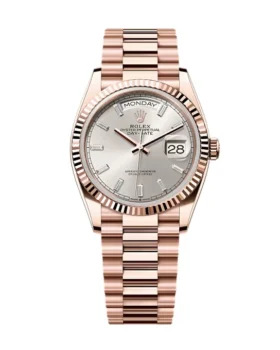 Replica Rolex Day-Date Silver Diamond Dial 128235-0087 36 mm