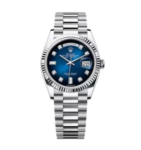 Super Clone Rolex Day-Date Blue Ombré Diamond Dial 128236-0005 36 mm