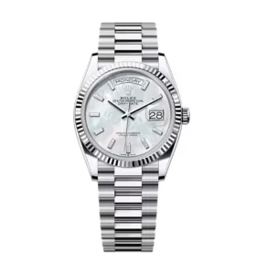 Super Clone Rolex Day-Date White Mother-of-Pearl Diamond Dial 128236-0021 36 mm