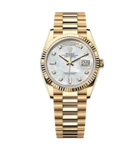 Super Clone Rolex Day-Date White Mother-of-Pearl Diamond Dial 128238-0011 36 mm