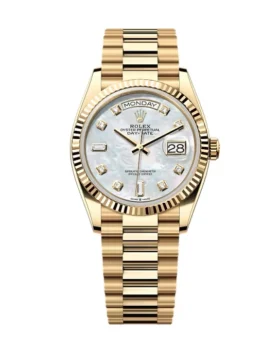 Replica Rolex Day-Date White Mother-of-Pearl Diamond Dial 128238-0011 36 mm