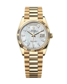 Replica Rolex Day-Date White Mother-of-Pearl Diamond Dial 128238-0123 36 mm