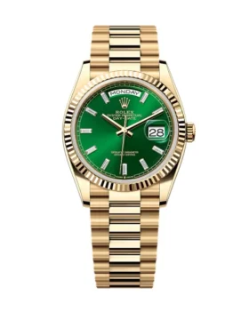 Replica Rolex Day-Date Bright Green Diamond Dial 128238-0130 36 mm