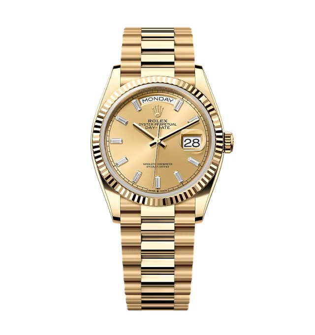 Super Clone Rolex Day-Date Champagne Diamond Dial 128238-0132 36 mm - Best Place to Buy Replica Rolex Watches | Perfect Rolex