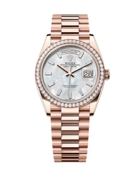 Replica Rolex Day-Date White Mother-of-Pearl Diamond Dial 128345rbr-0077 36 mm