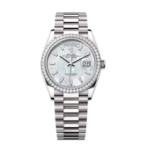 Super Clone Rolex Day-Date White Mother-of-Pearl Diamond Dial 128349rbr-0049 36 mm