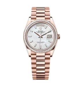 Super Clone Rolex Day-Date White Mother-of-Pearl Diamond Dial 128395tbr-0026 36 mm