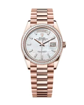 Replica Rolex Day-Date White Mother-of-Pearl Diamond Dial 128395tbr-0026 36 mm