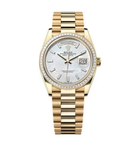 Super Clone Rolex Day-Date White Mother-of-Pearl Diamond Dial 128398tbr-0030 36 mm