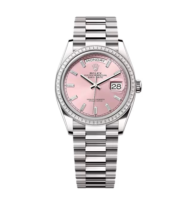Super Clon Rolex Day-Date Pink Diamond Dial 128399tbr-0029 36 mm