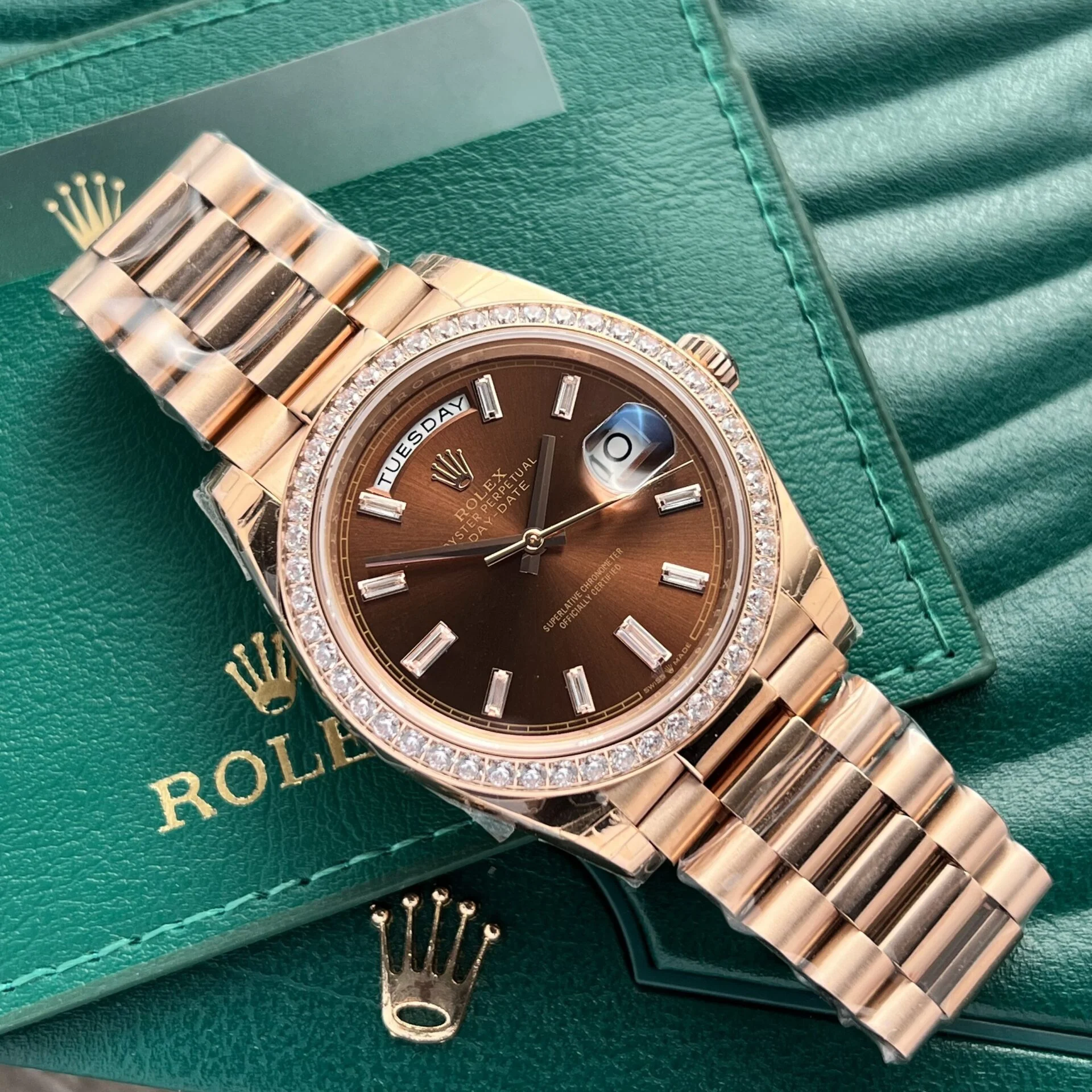 Fake Rolex Day-Date Chocolate Diamond Dial 228345rbr-0006 40 mm