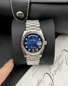 Fake Rolex Day-Date Blue Ombré Diamond Dial 128236-0005 36 mm