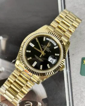 Fake Rolex Day-Date Bright Black Diamond Dial 228238-0004 40 mm