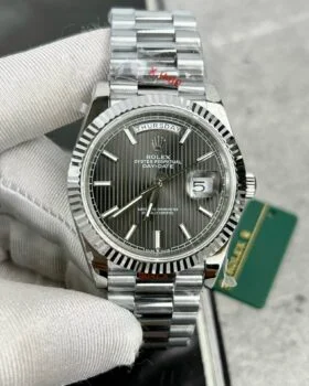 Fake Rolex Day-Date Grey Stick Tapestry Dial 228239-0002 40 mm