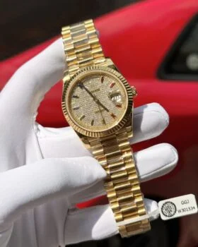 Fake Rolex Day-Date Diamond-Paved Dial 128238-0051 36 mm