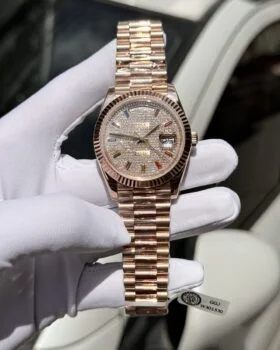 Fake Rolex Day-Date Diamond-Paved Dial 128235-0039 36 mm