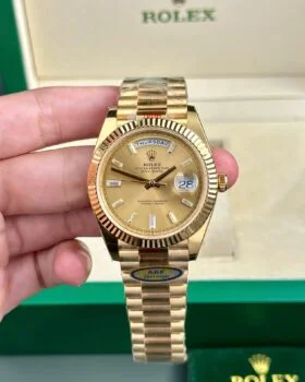Fake Rolex Day-Date Champagne Diamond Dial 128238-0132 36 mm