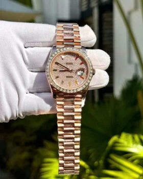 Fake Rolex Day-Date Diamond-Paved Dial 128395tbr-0008 36 mm