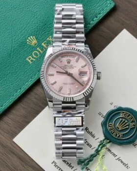 Fake Rolex Day-Date Pink Diamond Dial 128236-0024 36 mm