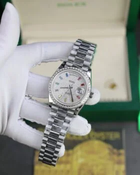 Fake Rolex Day-Date Diamond-Paved Dial 128349rbr-0006 36 mm
