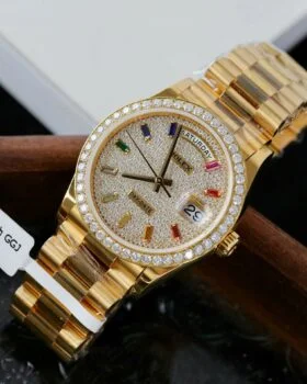Fake Rolex Day-Date Diamond-Paved Dial 128348rbr-0030 36 mm