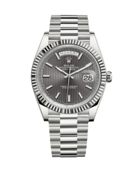Replica Rolex Day-Date Grey Stick Tapestry Dial 228239-0002 40 mm