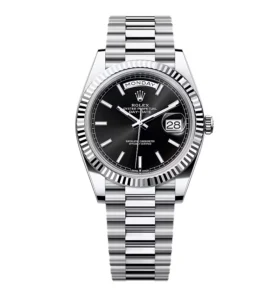 Super Clone Rolex Day-Date Bright Black Dial 228236-0003 40 mm