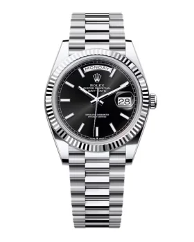 Replica Rolex Day-Date Bright Black Dial 228236-0003 40 mm