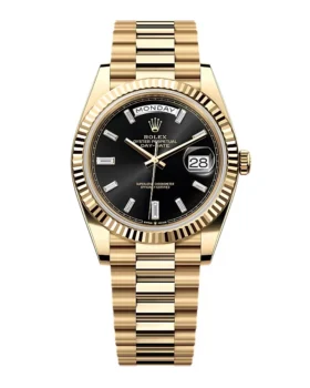 Replica Rolex Day-Date Bright Black Diamond Dial 228238-0004 40 mm