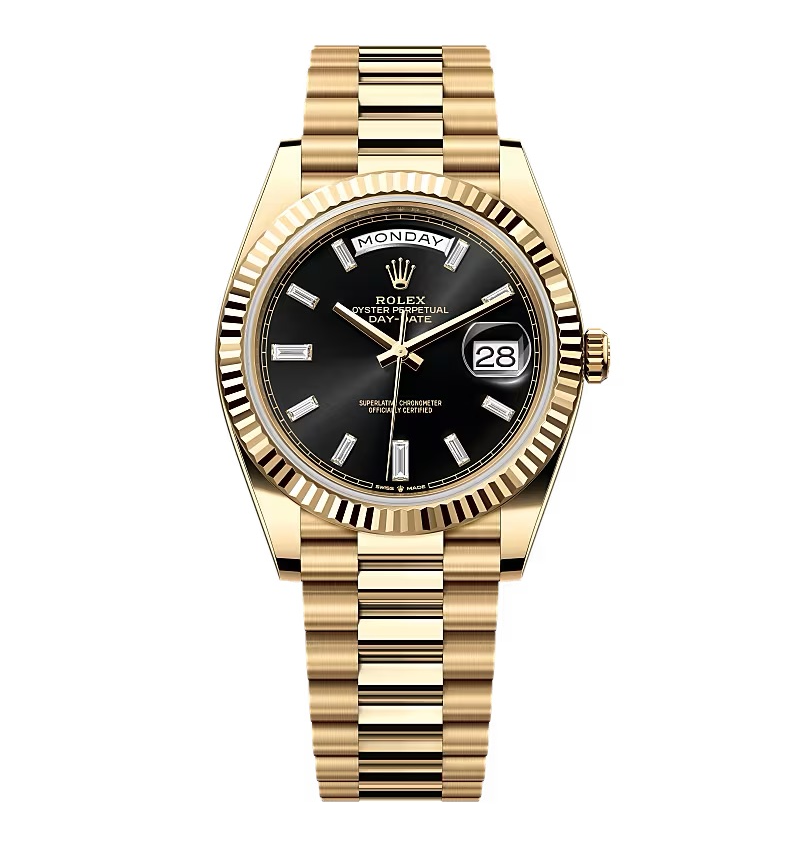 Super Clone Rolex Day-Date Bright Black Diamond Dial 228238-0004 40 mm - Best Place to Buy Replica Rolex Watches | Perfect Rolex