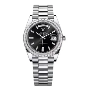 Super Clone Rolex Day-Date Bright Black Diamond Dial 228396tbr-0012 40 mm