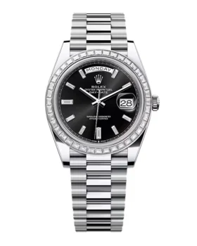 Replica Rolex Day-Date Bright Black Diamond Dial 228396tbr-0012 40 mm