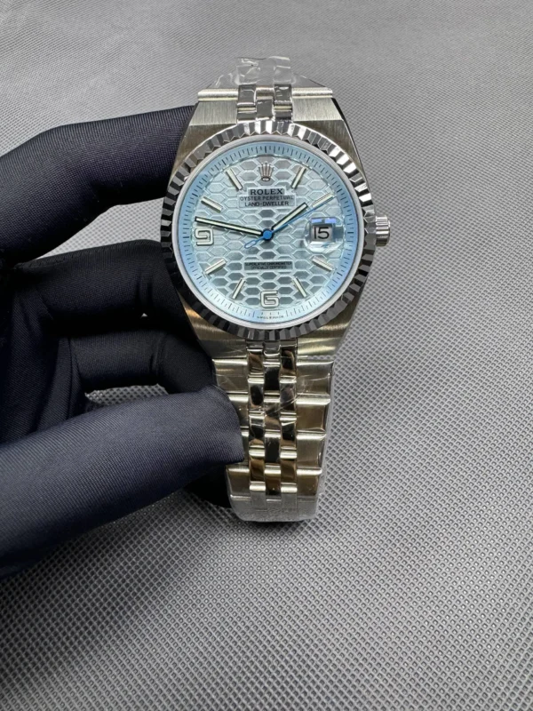 Fake Rolex Land-Dweller 40 mm Ice Blue Dial 1