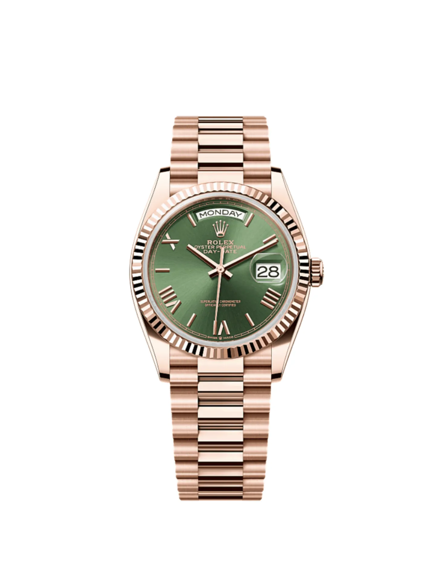 Super Clone Rolex Day-Date Olive Dial 128235 36 mm - Best Place to Buy Replica Rolex Watches | Perfect Rolex