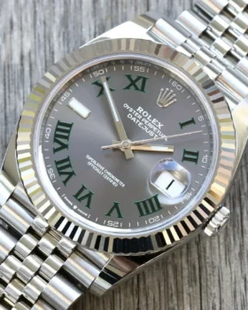 Alternative view of Rolex Datejust Rhodium Dial 126334 "Wimbledon" Flutted/Jubilee 41 mm