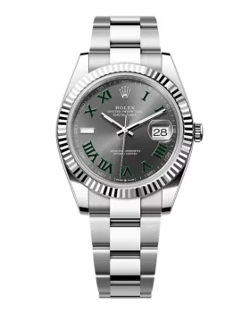 Rolex Datejust Rhodium Dial 126334 "Wimbledon" Flutted/Oyster 41 mm