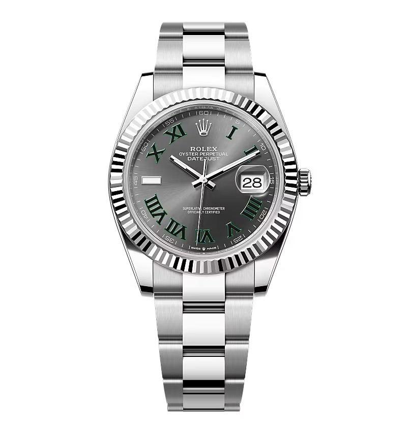 Rolex Datejust Rhodium Dial 126334 "Wimbledon" Flutted/Oyster 41 mm