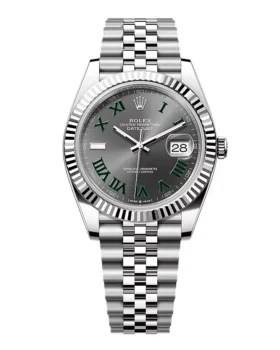 Rolex Datejust Rhodium Dial 126334 "Wimbledon" Flutted/Jubilee 41 mm