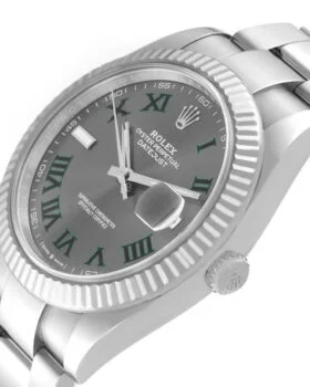 Alternative view of Rolex Datejust Rhodium Dial 126334 "Wimbledon" Flutted/Oyster 41 mm