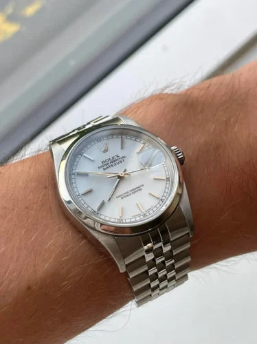Rolex Datejust Weißes Zifferblatt 16200 Foto Test