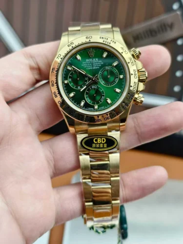 Click to view full screen Super Clone Rolex Daytona Green 116508 "John Mayer" photo review